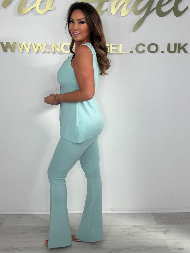 Gold Button Waistcoat & Flare Trouser Co-Ord (3 Colours)
