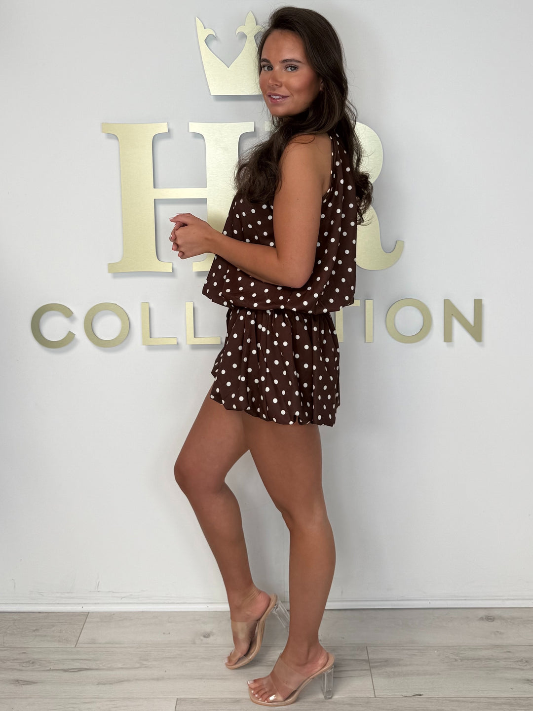 Polka Dot Halter Neck Bow Balloon Short Co-ord (4 Colours)