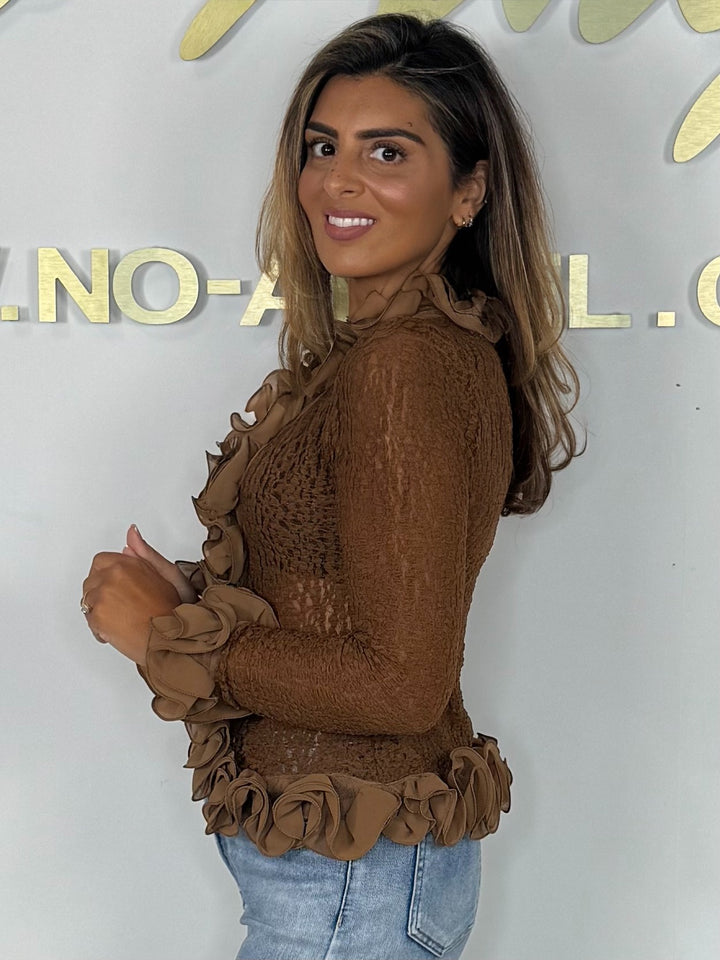3D Ruffle Lace Detail Top (2 Colours)