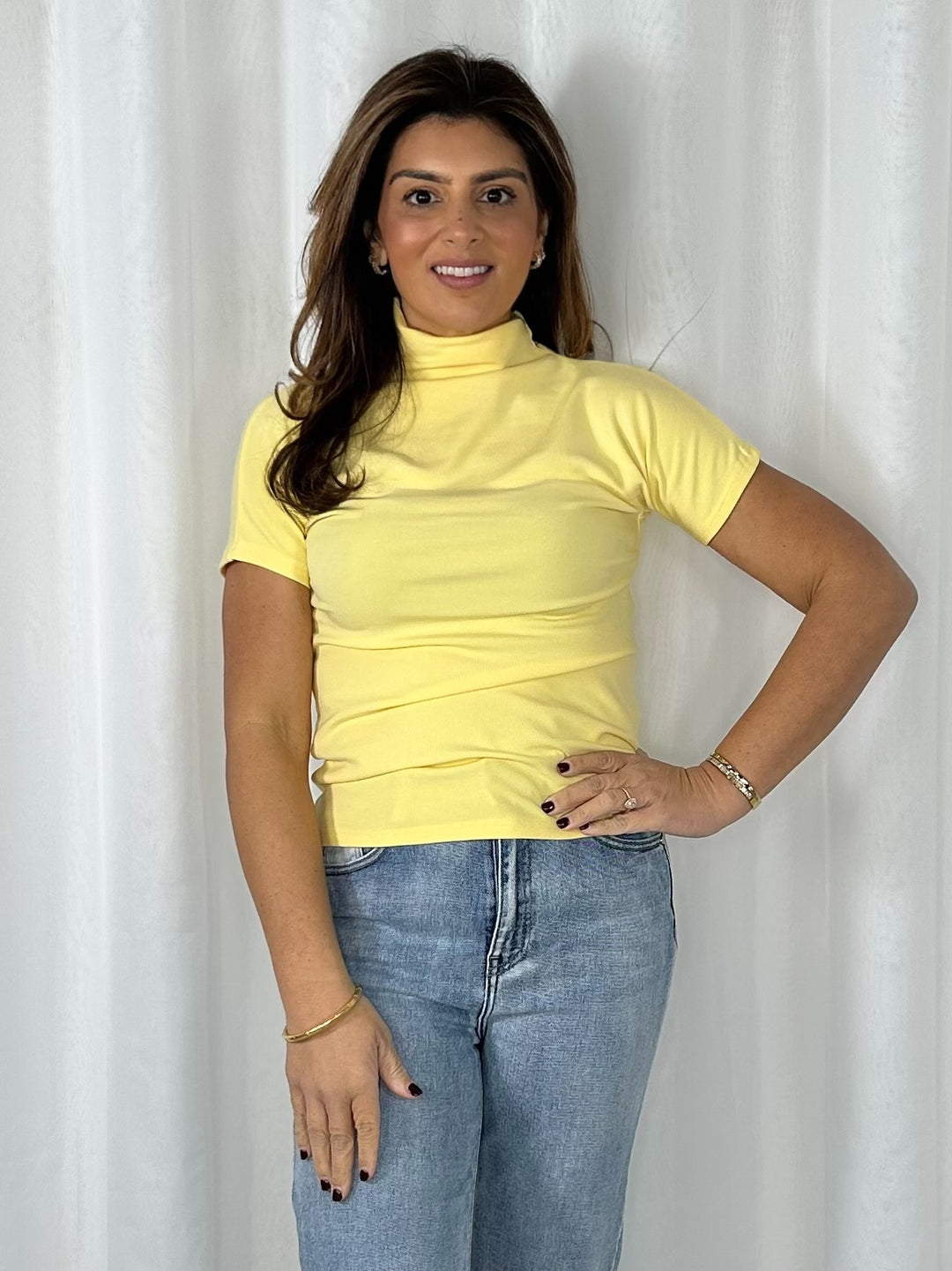 Turtle Neck Short Sleeve Basic Top (7 Colours)