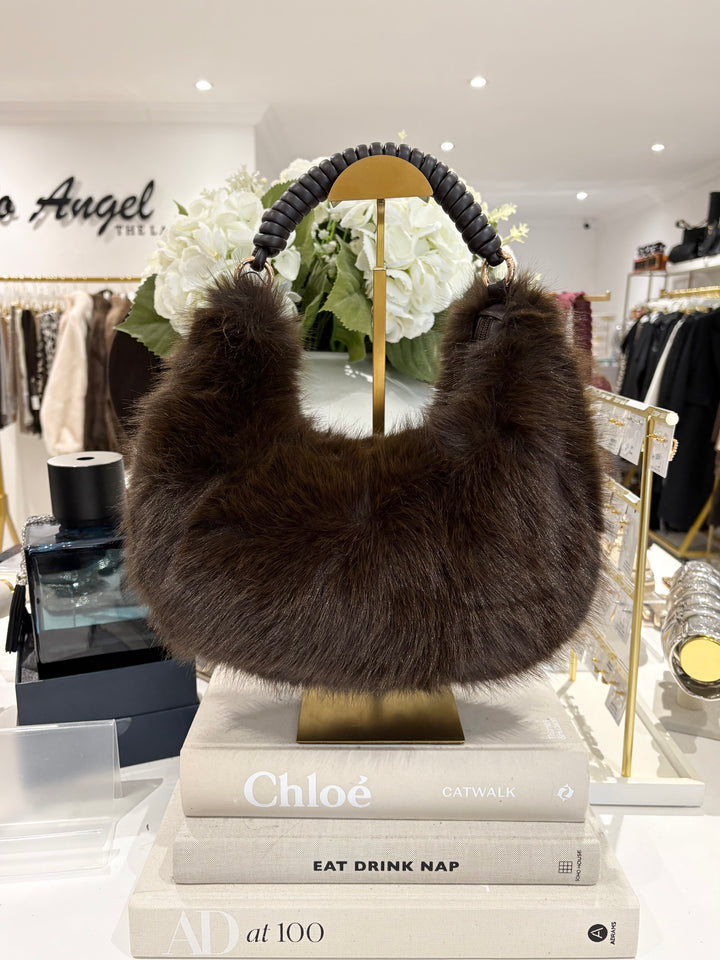 Luxe Faux Fur Crescent Shoulder Bag (4 Colours)