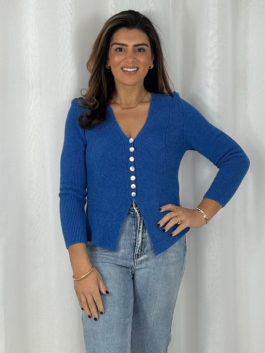 V-Neck Long Sleeve Button Up Cardigan (5 Colours)