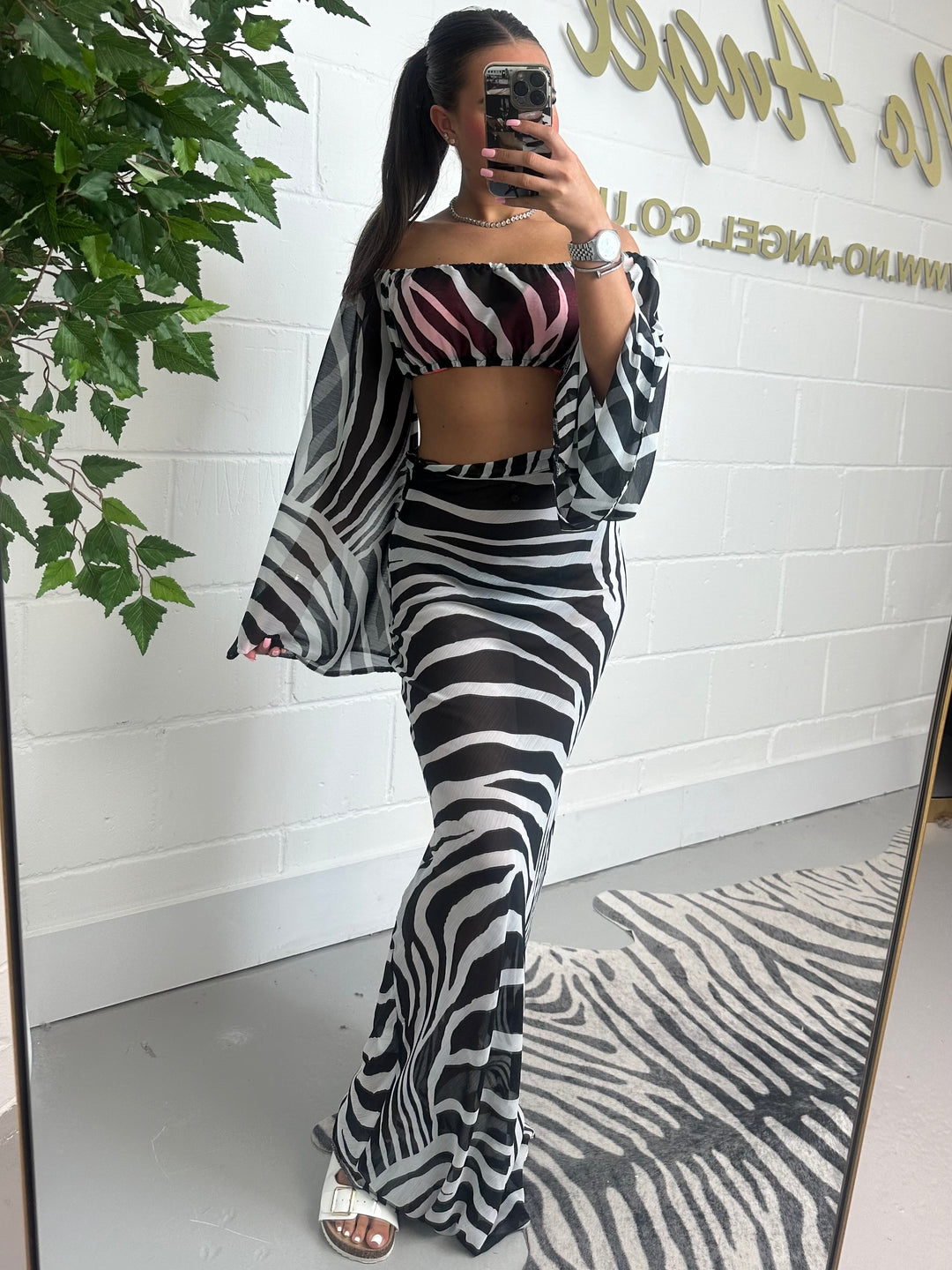 Zebra Chiffon skirt & top co-ord