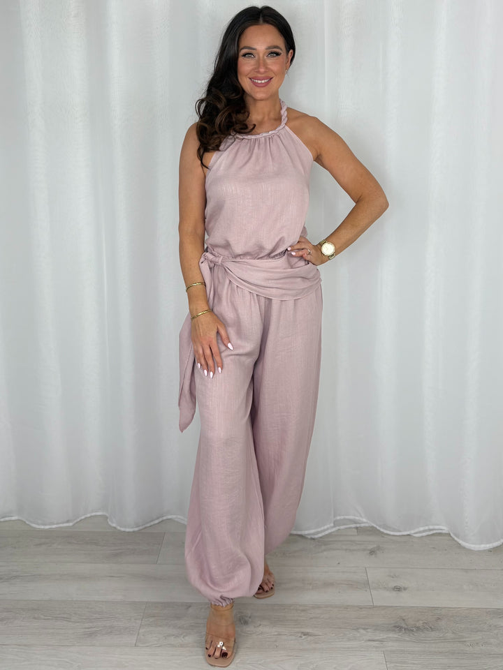 Rope Halter Neck Tie Waist Harem Trouser Co-Ord (6 Colours)