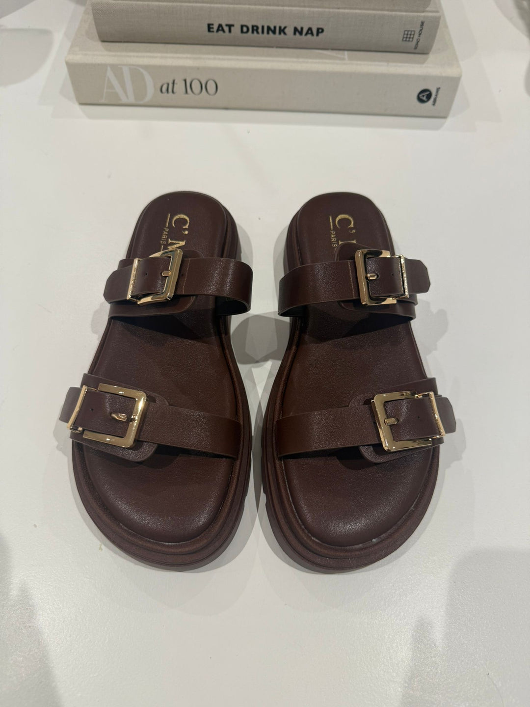 Chunky Sole Double Buckle Sandal (2 Colours)