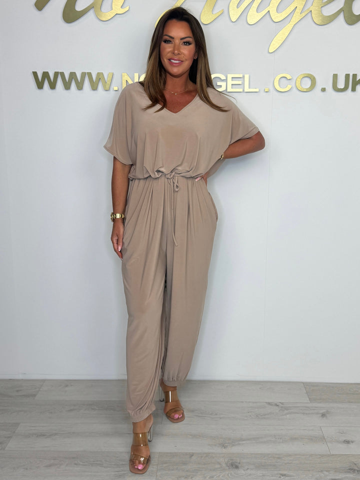 Tie Waist V-Neck Oversize Jumpsuit (8 Colours)