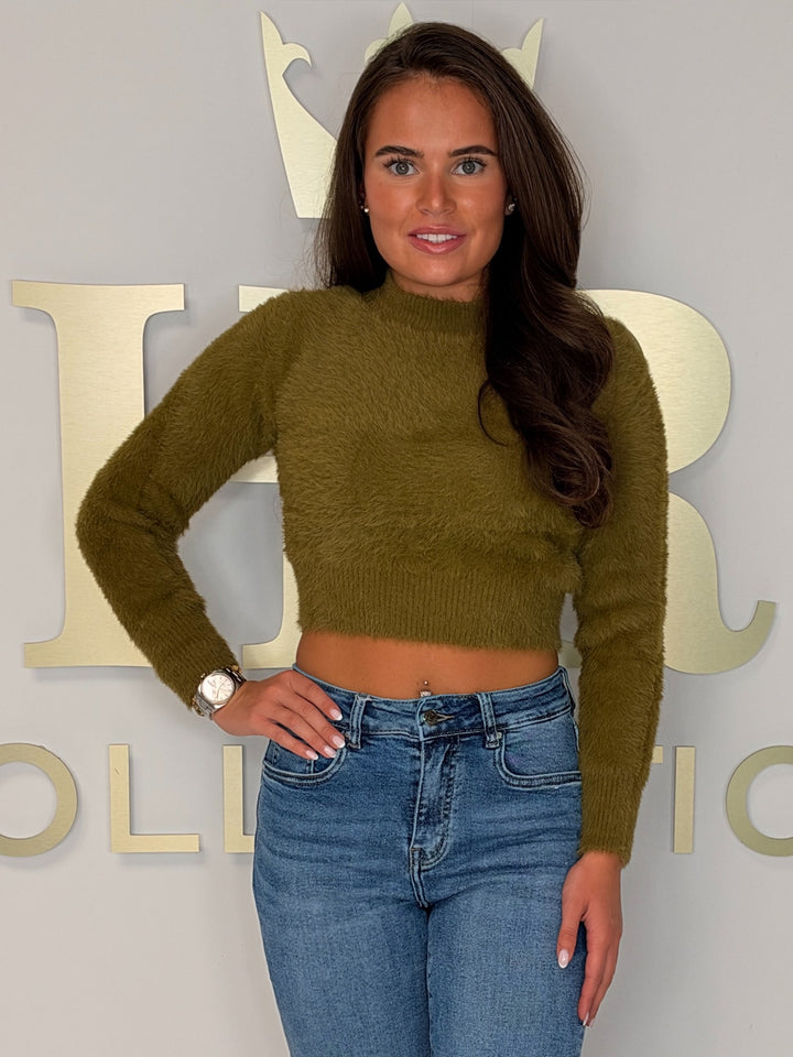 Fluffy Round Neck Cropped Jumper (5 Colours)