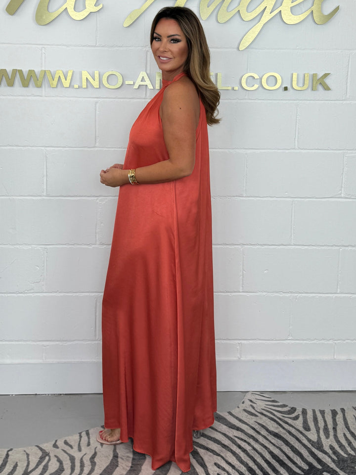 High Neck Tie Back Maxi Dress (6 Colours)