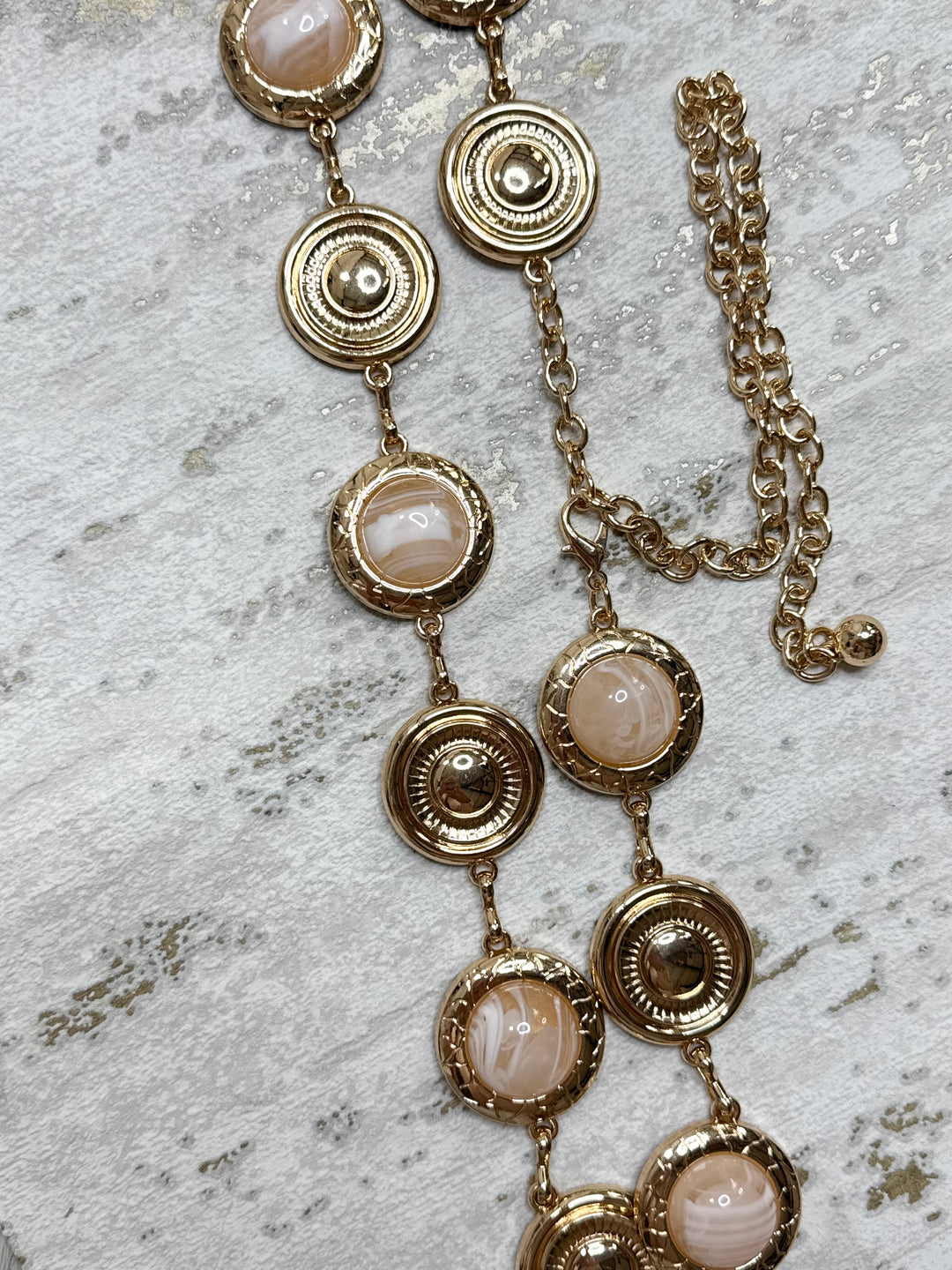 Gold Marble Disk Belt