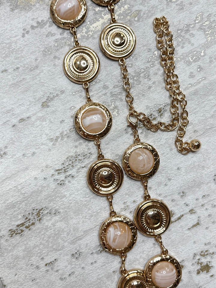 Gold Marble Disk Belt
