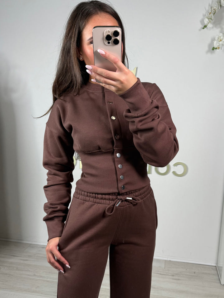 Button Up Cinched Waist Jumper & Straight Leg Trouser Co-ord (5 Colours)