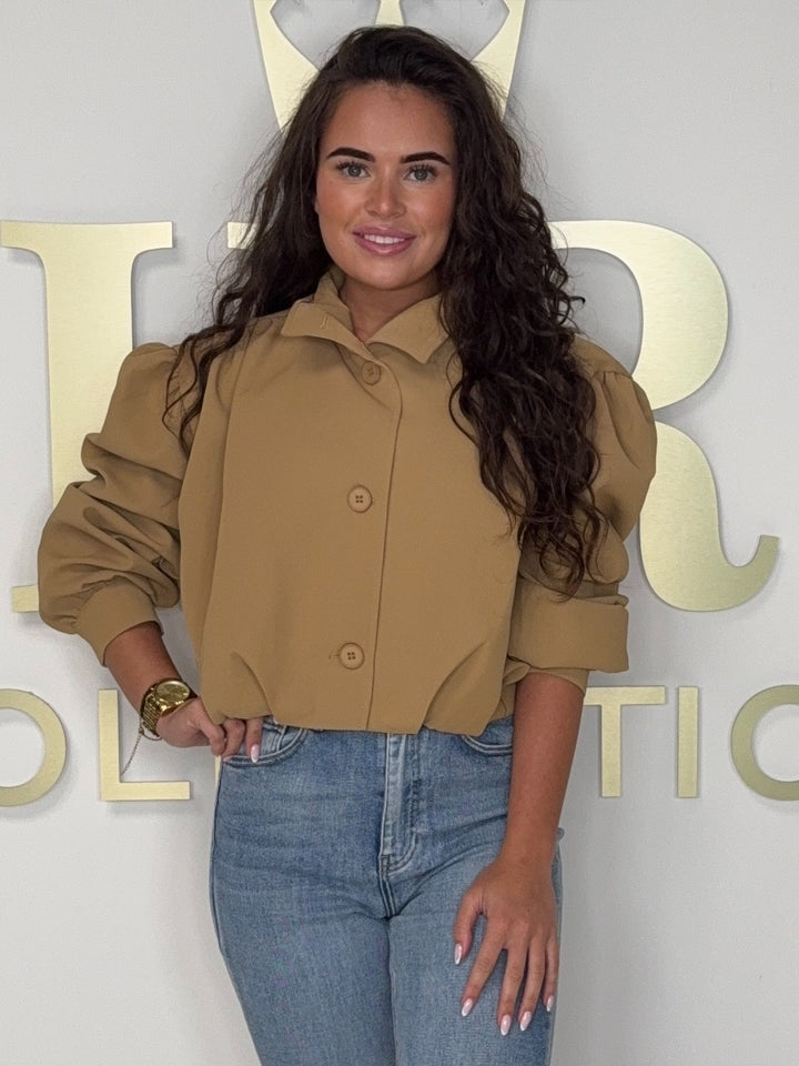 Funnel Neck Button Up Balloon Style Jacket (8 Colours)