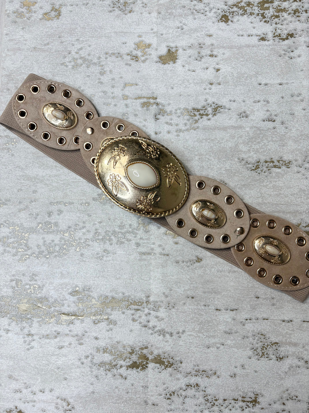 Large Oval Pearl Elastic Belt (5 Colours)