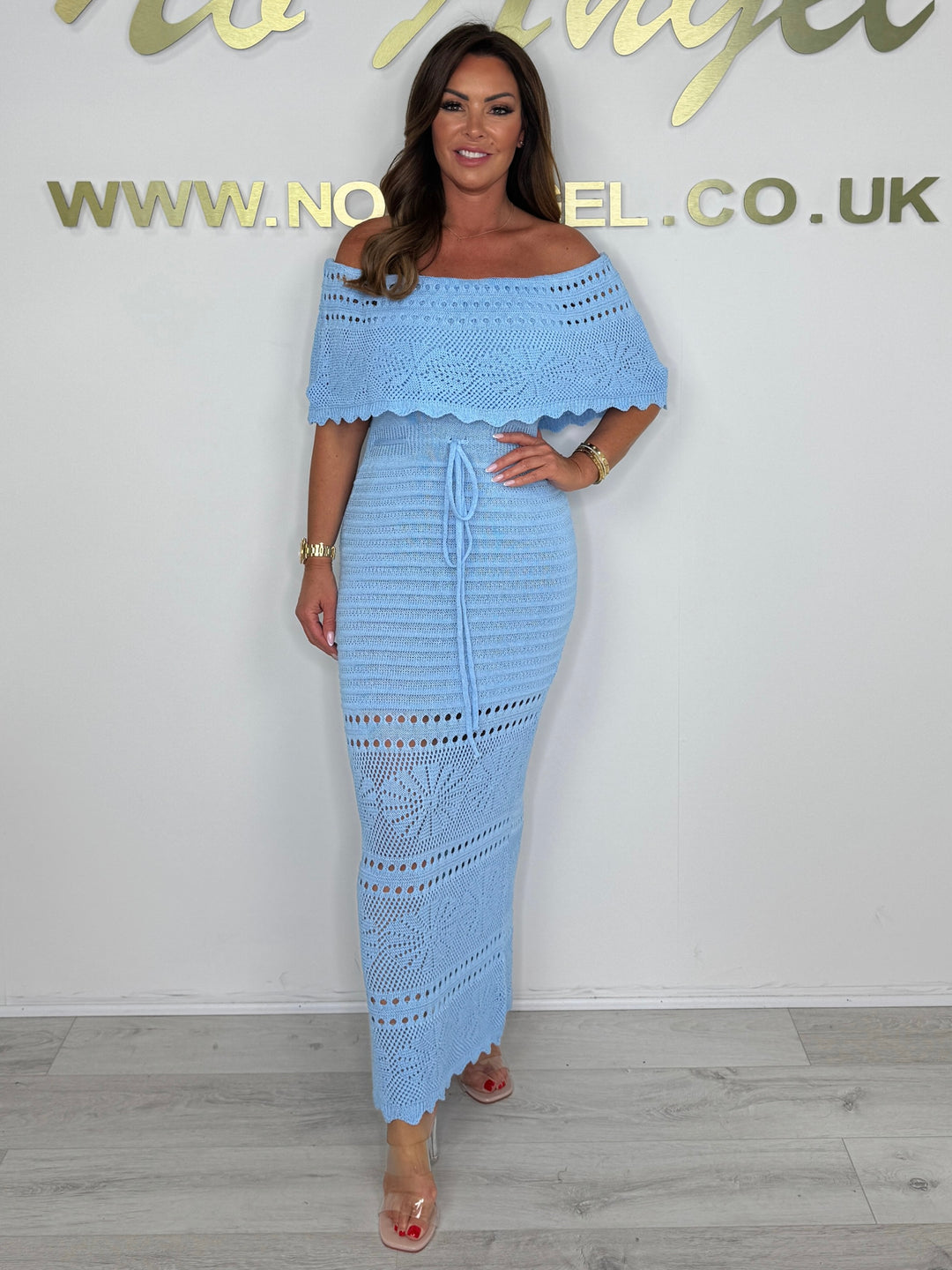 Crochet Off Shoulder Bardot Maxi Dress (5 Colours)