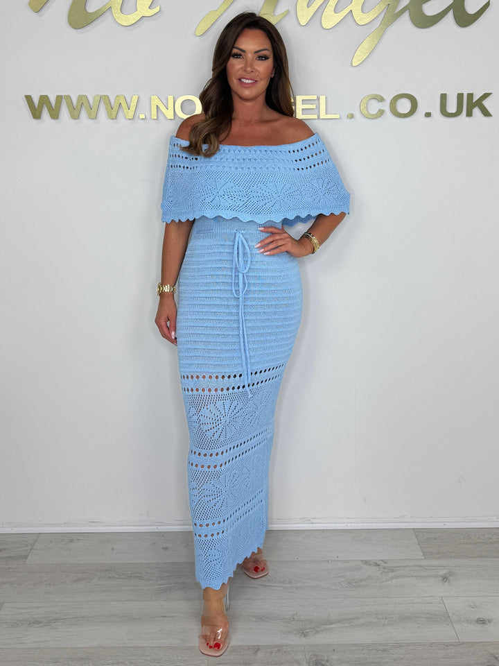 Crochet Off Shoulder Bardot Maxi Dress (5 Colours)