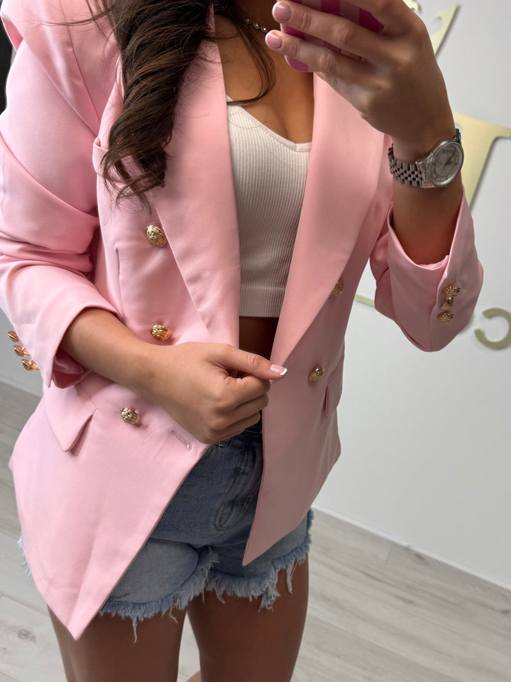 Gold Button Double Breasted Blazer (2 Colours)
