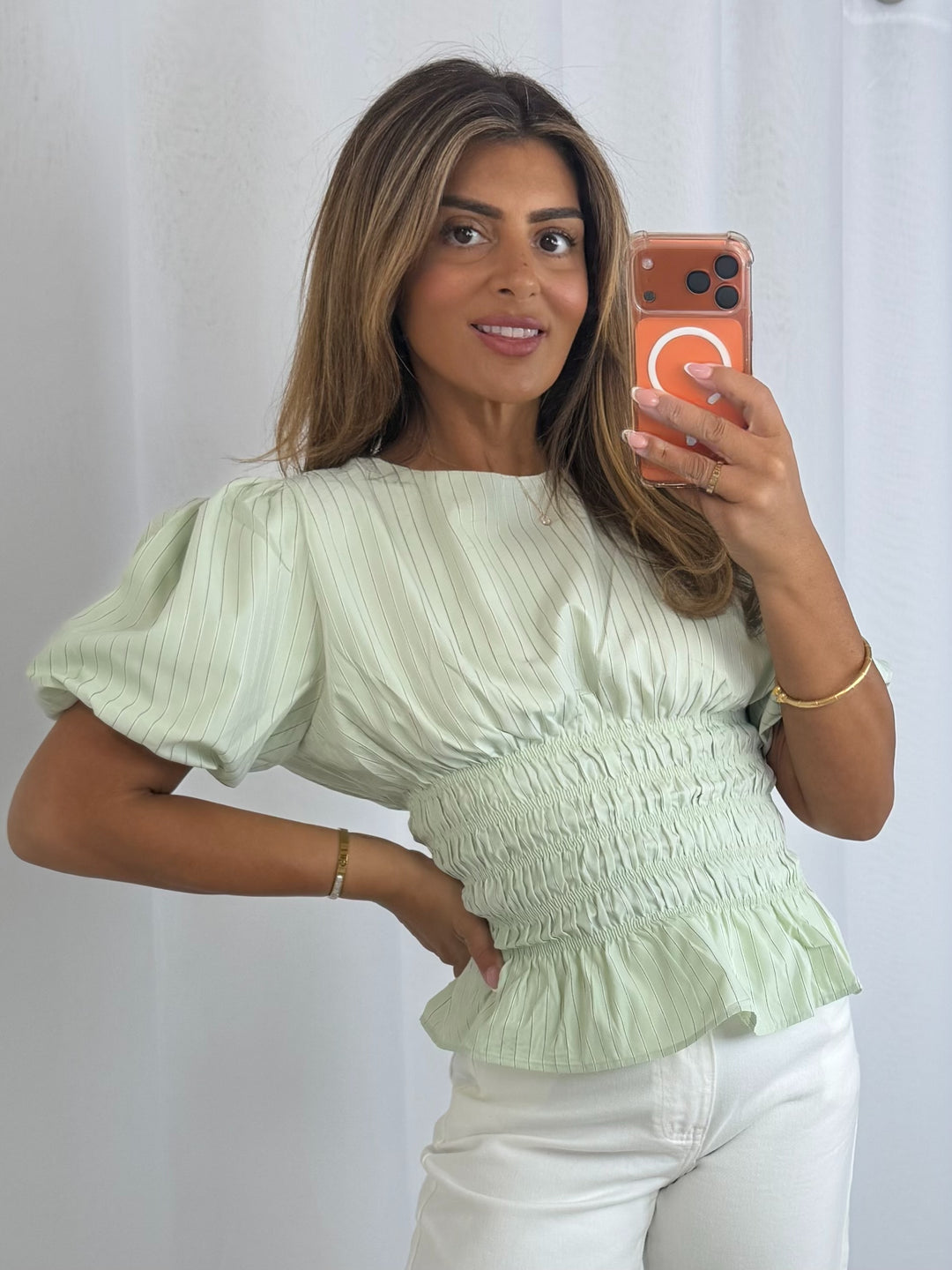 Stripped Cinched Waist Top (2 Colours)