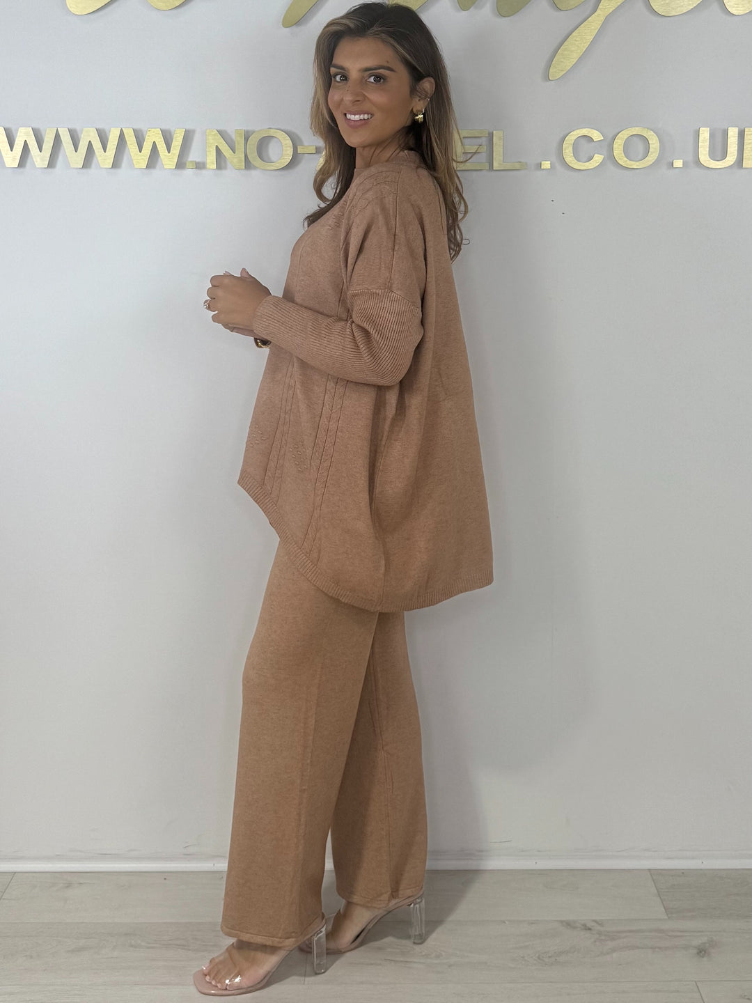 Soft Knit Diamond Design Jumper & Wide Leg Trouser Co-ord (6 Colours)