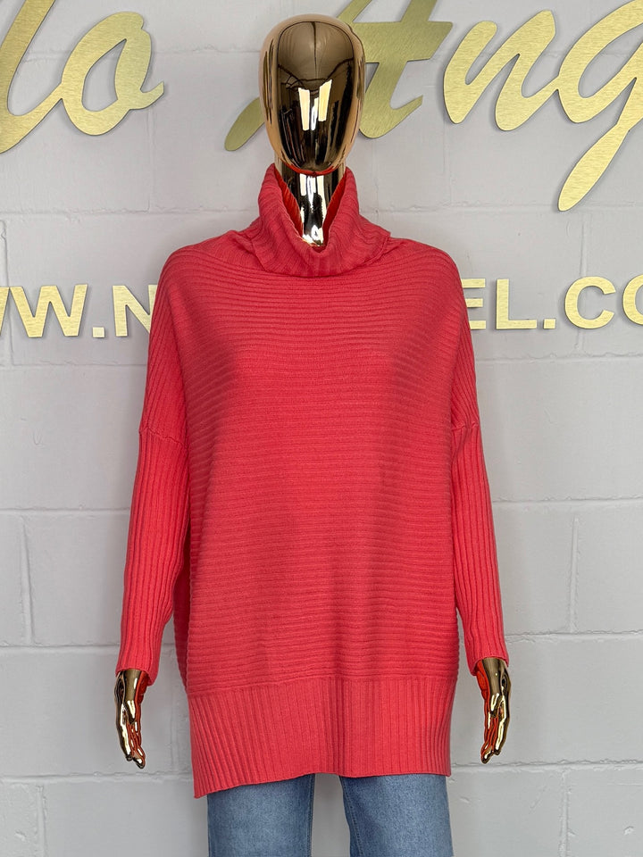 Ribbed Roll Neck Oversize Jumper (6 Colours)