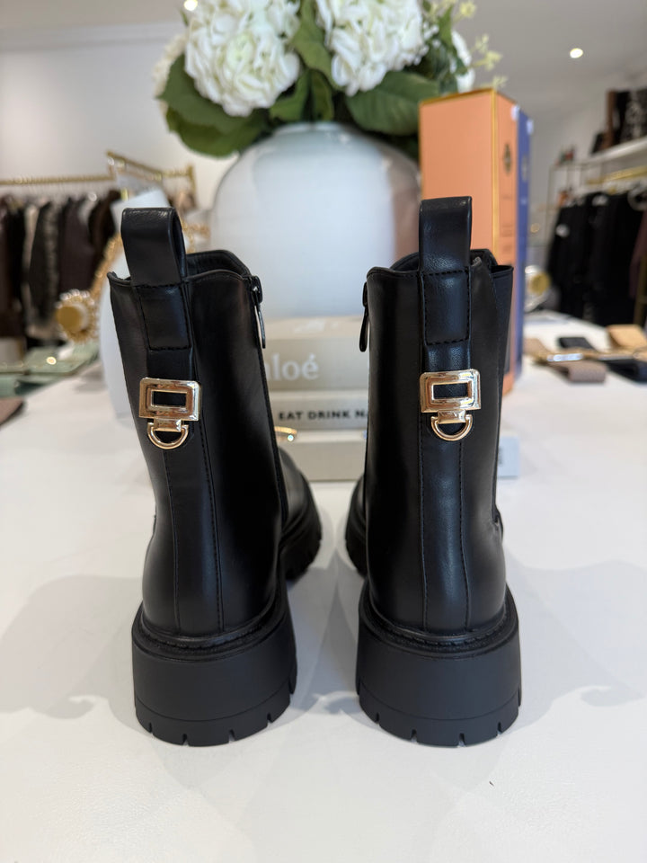 Faux Leather Chucky Gold Detail Boot
