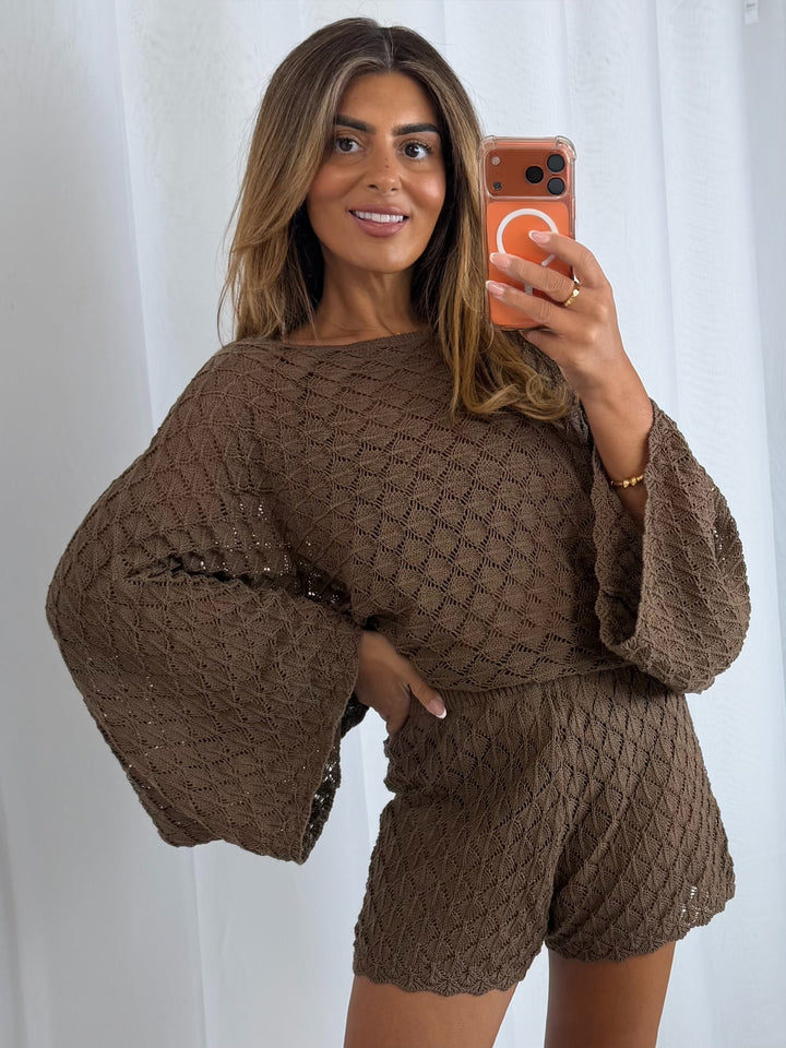 Knitted Kimono Sleeve Shorts Co-Ord (3 Colours)