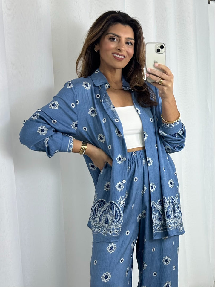 Multi Patterned Shirt & Trouser Co-Ord (4 Colours)