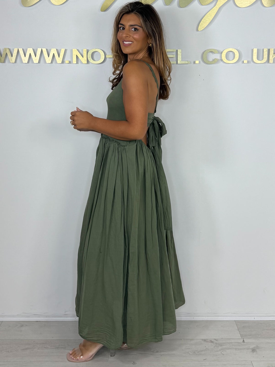 Lace Strap Bow Tie Up Back Low Back Maxi Dress (5 Colours)