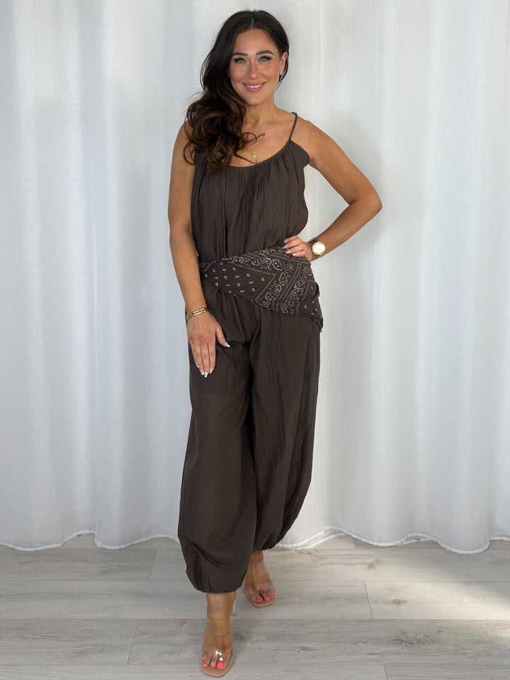Bandana Scarf Balloon Jumpsuit (7 Colours)