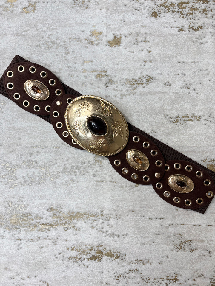 Large Oval Pearl Elastic Belt (5 Colours)