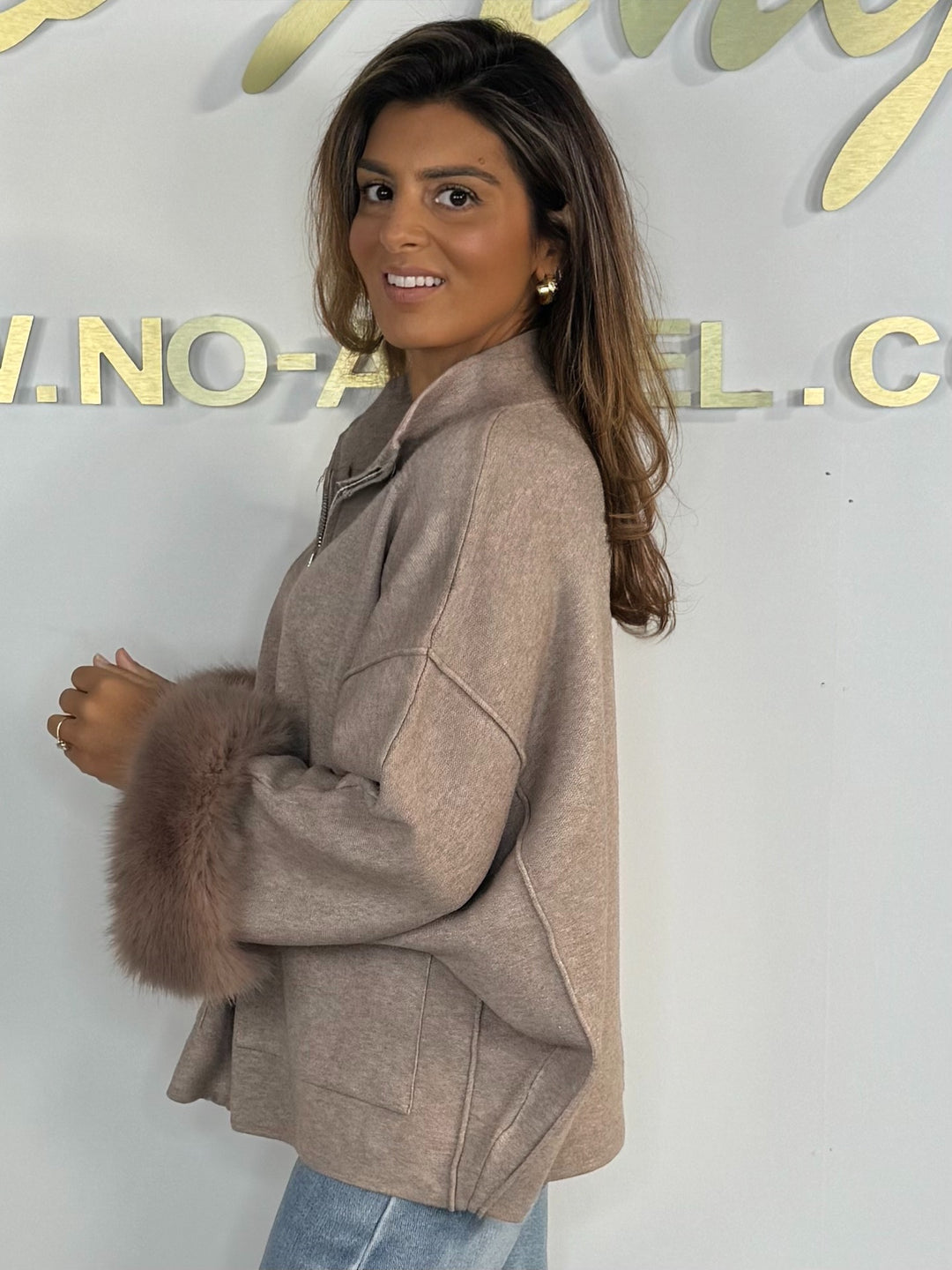 Flat Knit Zip Up Faux Cuff Trim Cardigan (6 Colours)