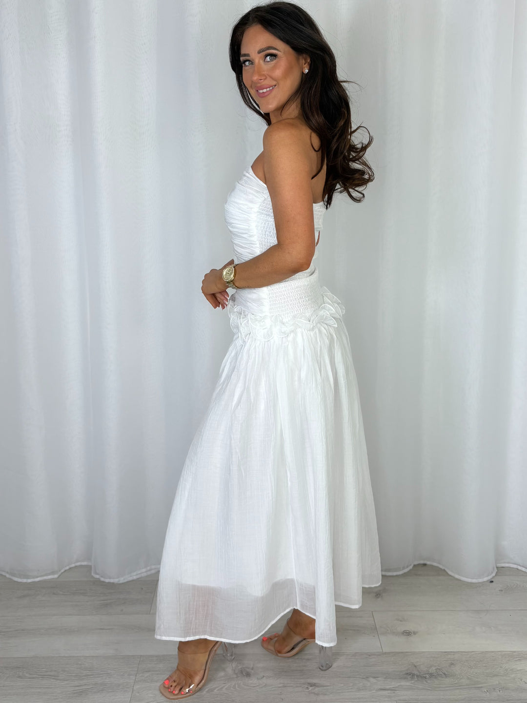 Ruched Top Detail Floaty Maxi Dress (2 Colours)