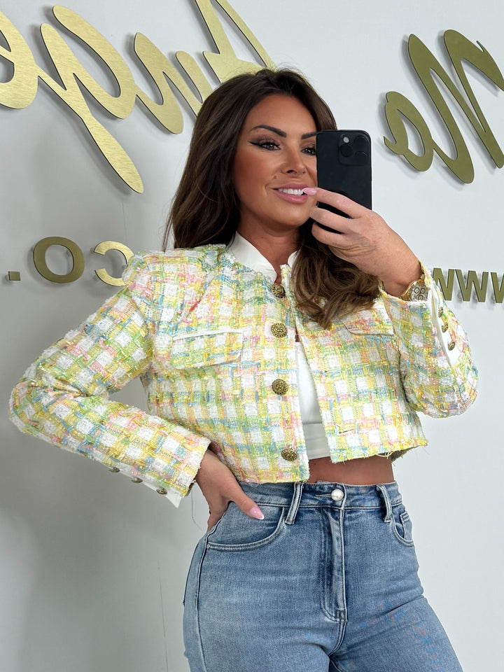 Tweed Gold Button Cropped Blazer (2 Colours)