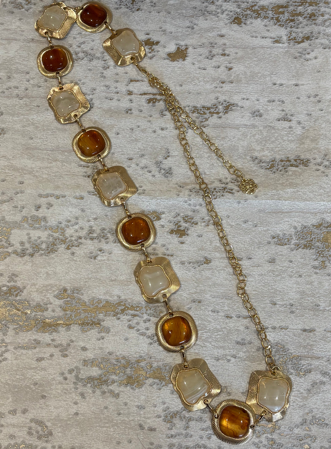 Gold Large Stone Chain Belt