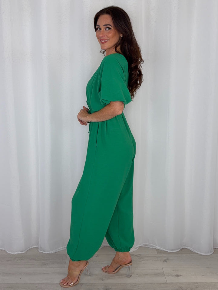 V-Neck Tie Up Waist Jumpsuit (5 Colours)