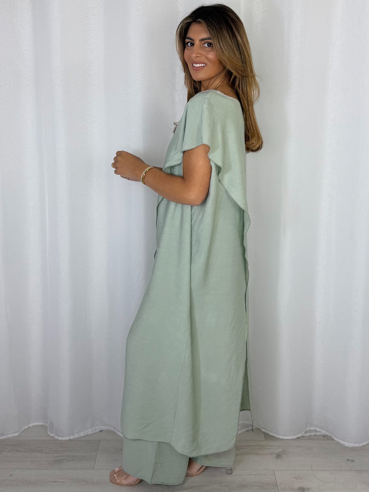 Crossover Draped Trouser Co-Ord (2 Colours)