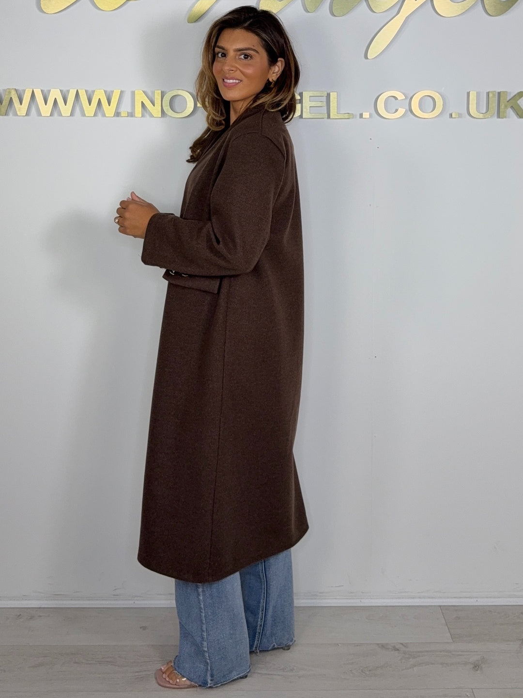 Textured Gold Single Button Longline Jacket (5 Colours)