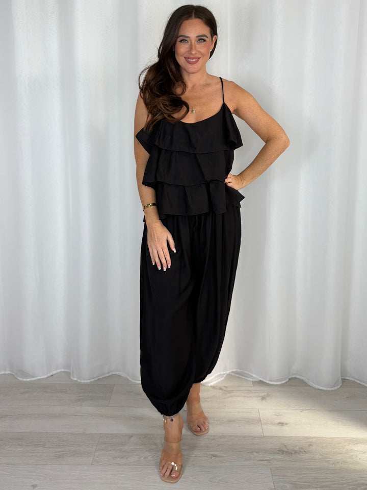 Frill Vest Top And Harem Trouser Co-Ord (7 Colours)