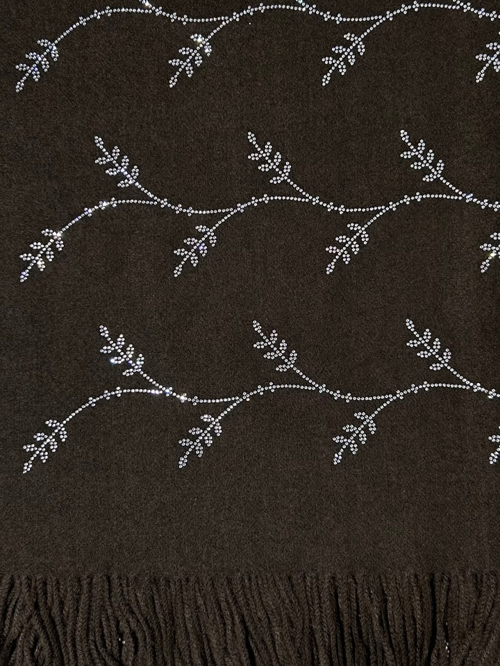 Diamante Vine Design Tassel Edge Scarf (3 Colours)