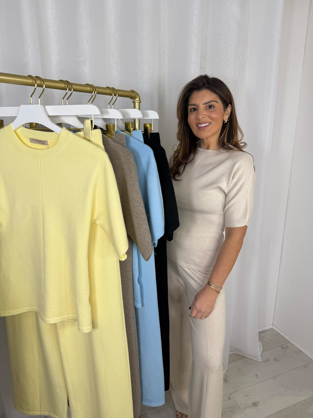 Fitted Short Sleeve Top & Straight Leg Trouser Co-Ord (5 Colours)