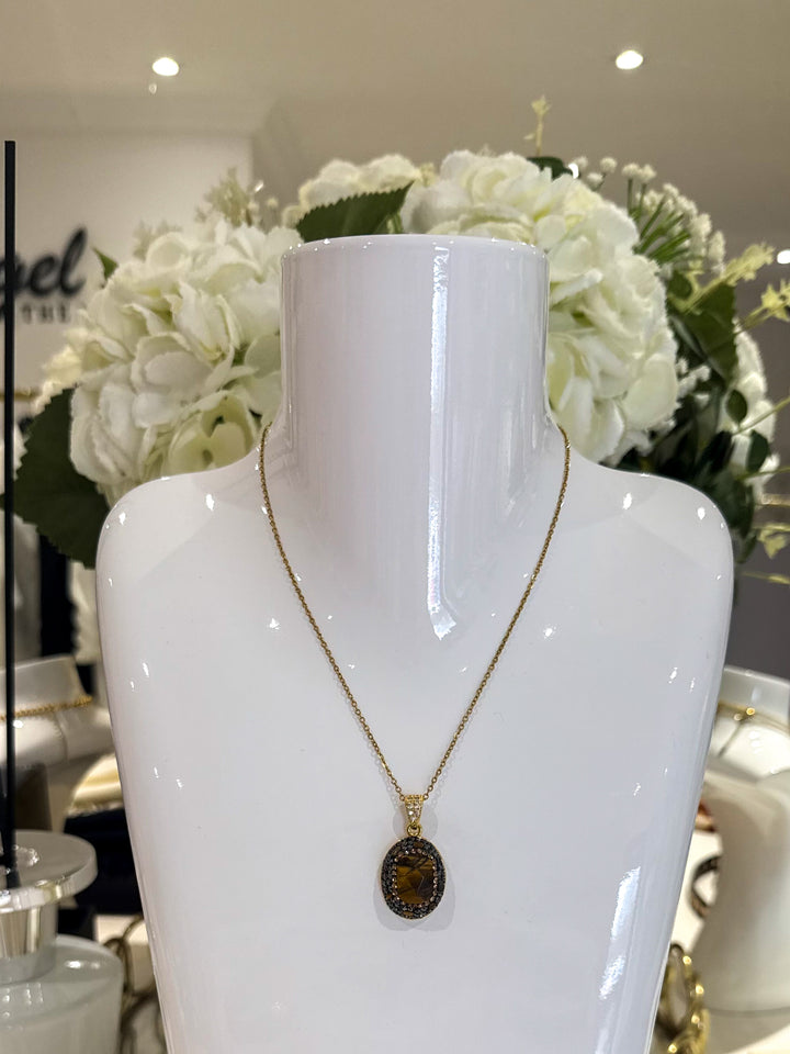 Crystal Pendant Necklace (6 Colours)