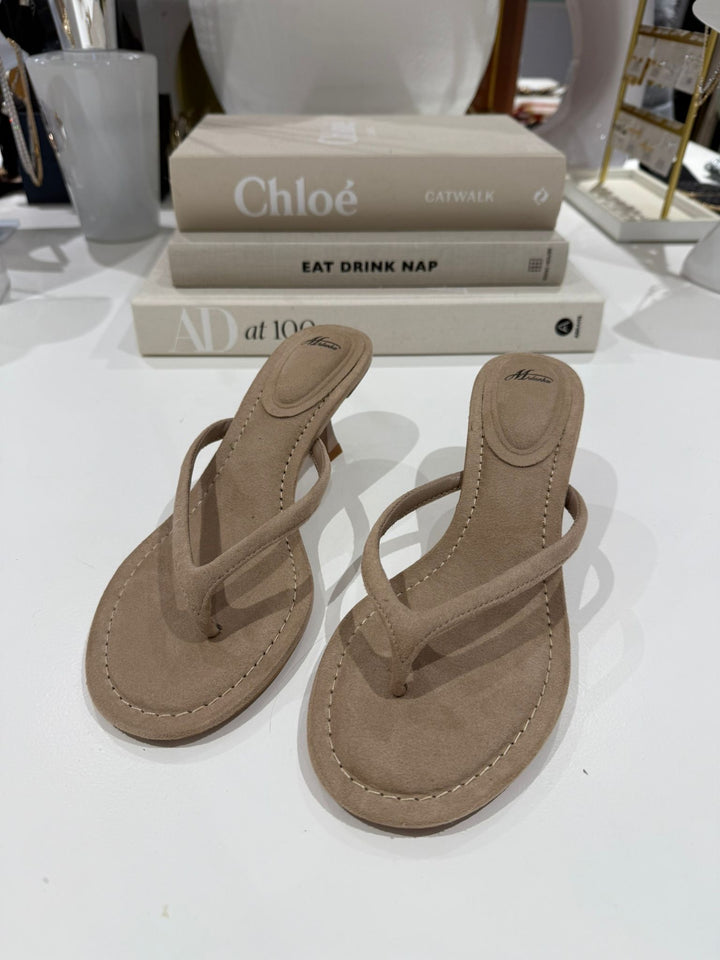 Nude Toe Thong Kitten Heel