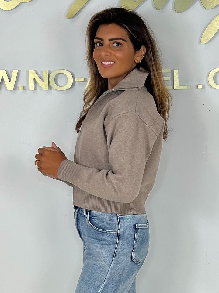Knitted Funnel Neck Zip Up Jumper (4 Colours)