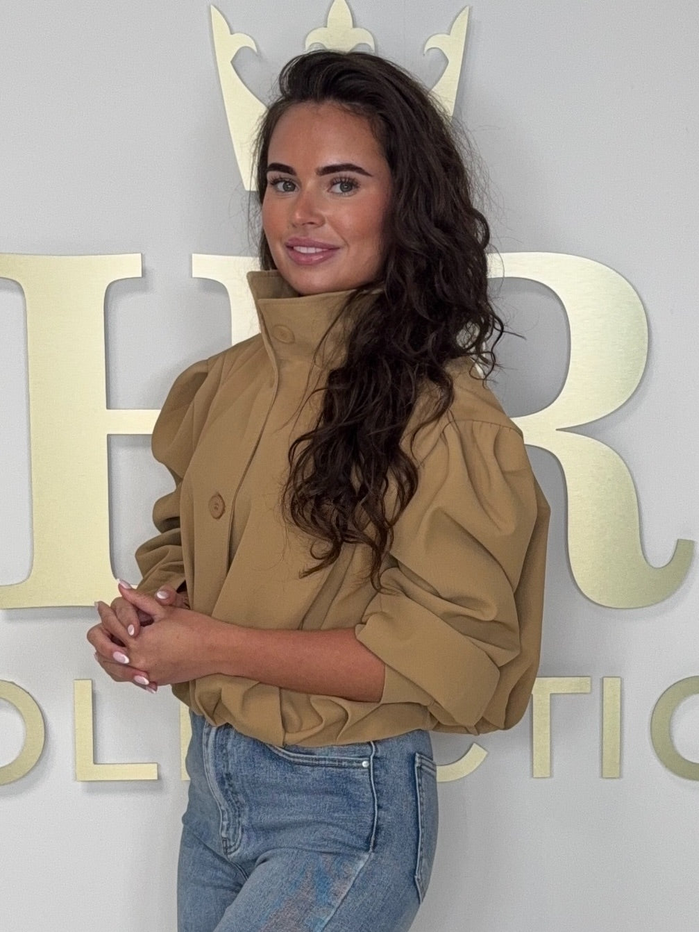 Funnel Neck Button Up Balloon Style Jacket (8 Colours)