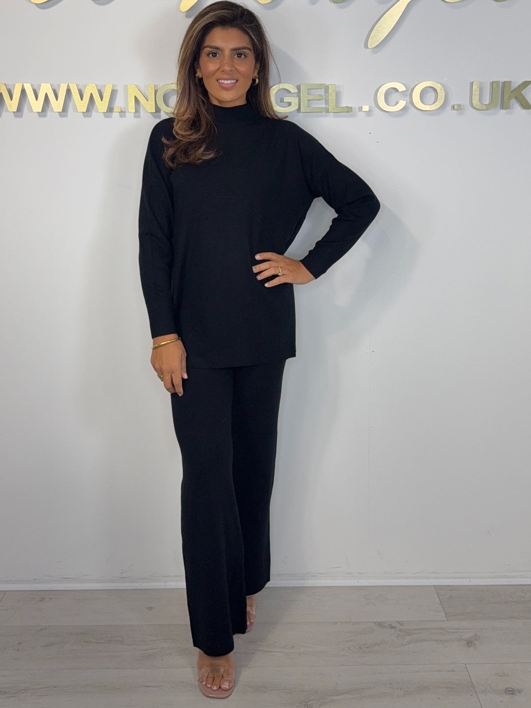Soft Knit High Neck Side Split Jumper & Trouser Co-Ord (4 Colours)