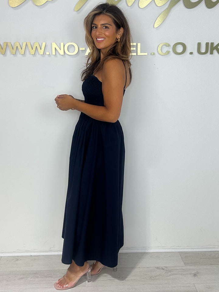 Elasticated Top Puff Skirt Maxi Dress (5 Colours)
