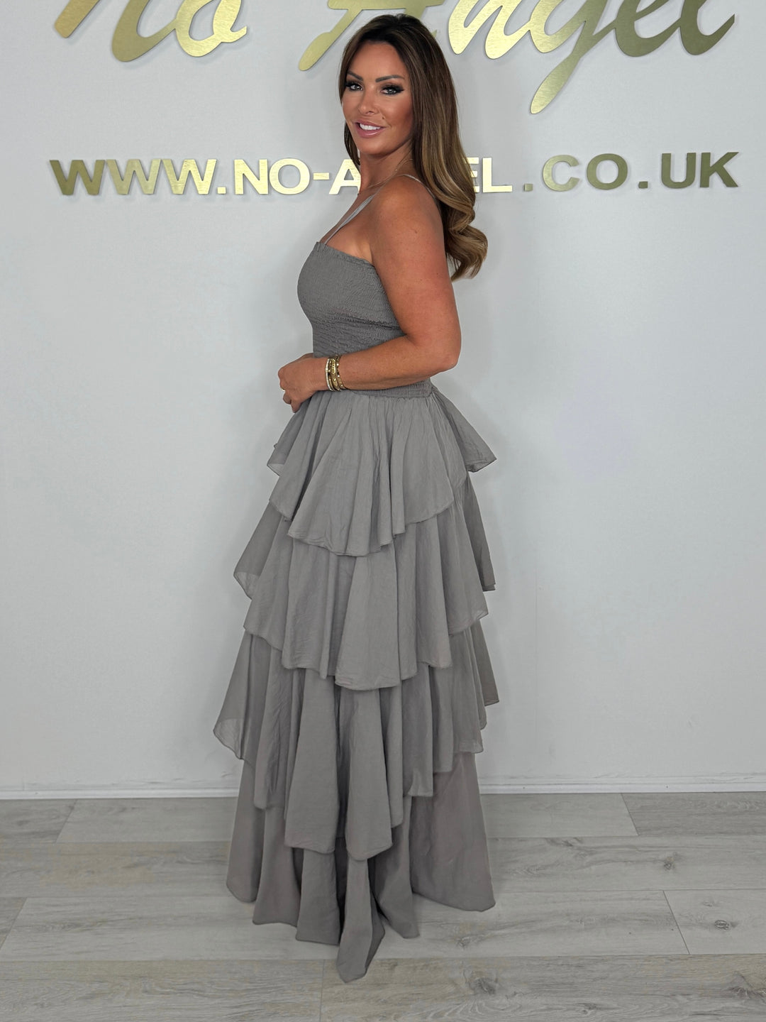 Spaghetti Strap Smocked Layered Bottom Maxi Dress (2 Colours)
