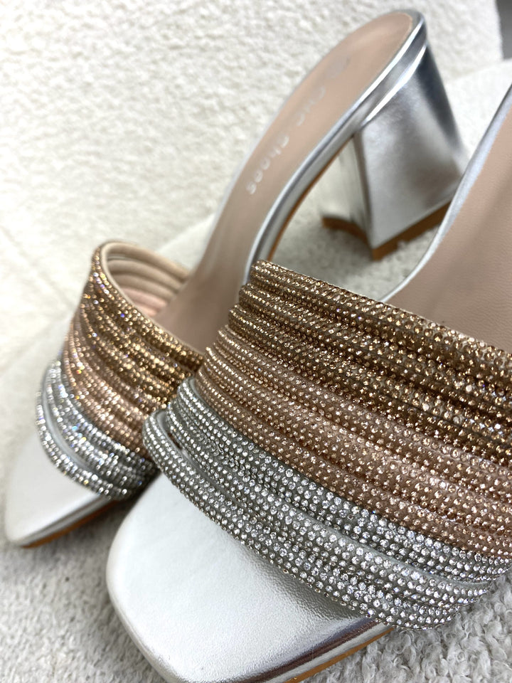 Diamontè Block Heel Sandals ( 2 colours )