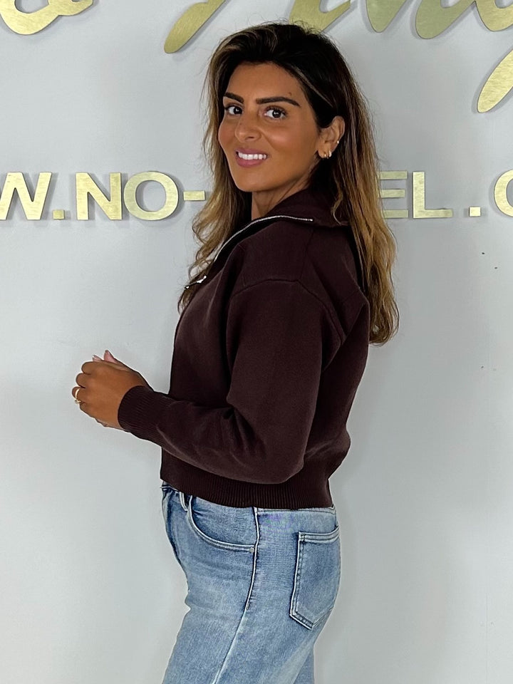 Knitted Funnel Neck Zip Up Jumper (4 Colours)