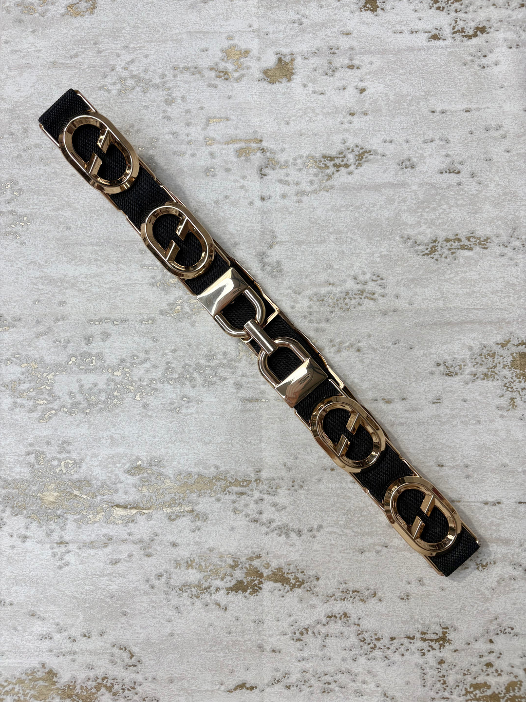Elastic Gold Oval Buckle Belt (2 Colours)