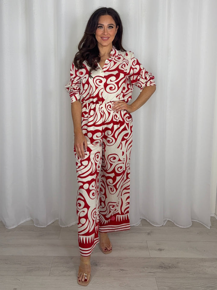 Swirl Design Shirt & Trouser Co-Ord (5 Colours)